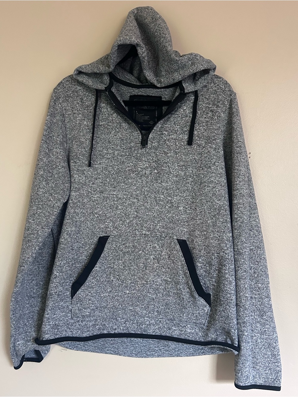 Weatherproof Sport Gray Heather Hooded Pullover Top Large